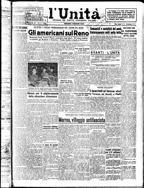 L'Unità : organo centrale del Partito comunista italiano